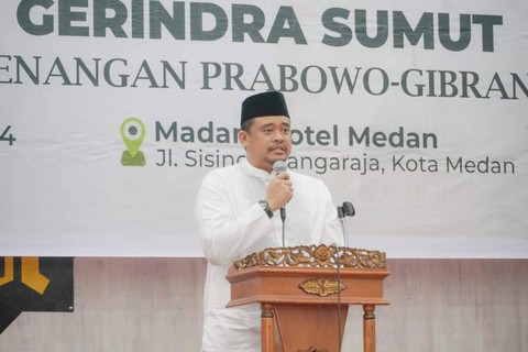 Wali Kota Medan Bobby Nasution menghadiri buka puasa bersama yang digelar Partai Gerindra di Hotel Madani, Kota Medan, pada Minggu (31/3).  Foto: Dok. Istimewa