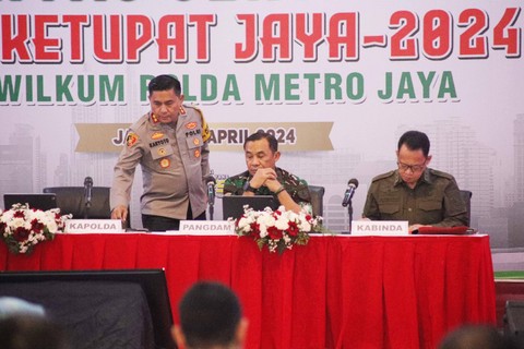 Kapolda Metro Jaya Irjen Pol Karyoto membuka  rapat lintas sektoral Ops Kepolisian Ketupat Jaya - 2024 wilayah hukum Polda Metro Jaya di Balai Pertemuan Polda Metro Jaya, Jakarta, Senin (1/4/2024). Foto: Jamal Ramadhan/kumparan