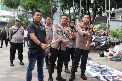 Sebanyak 140 pelajar di Jakarta Pusat terjaring patroli anti konvoi 'Buka on the Road' pada Selasa (2/4/2024). Foto: Humas Polres Jakarta Pusat 