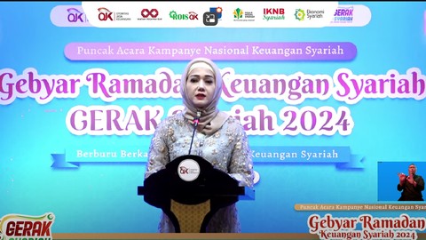 Kepala Eksekutif Pengawas Perilaku Pelaku Usaha Jasa Keuangan, Edukasi dan Pelindungan Konsumen Otoritas Jasa Keuangan (OJK) Friderica Widyasari Dewi di GERAK Syariah 2024, Kamis (4/4/2024) Foto: Dok. Istimewa