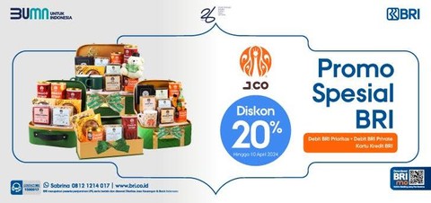  BRI menghadirkan promo diskon 20 persen untuk setiap pembelian paket hampers J.Co. Foto: dok. BRI