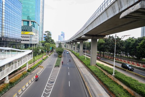 Jalan HR Rasuna Said, Jakarta, Selasa (9/4/2024). Foto: Iqbal Firdaus/kumparan