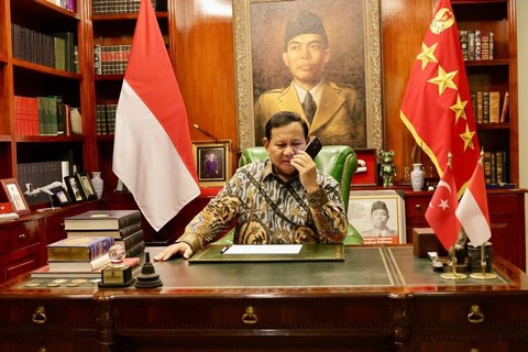 Menhan Prabowo terima telepon dar Presiden Turki Erdogan. Foto: Instagram/@prabowo