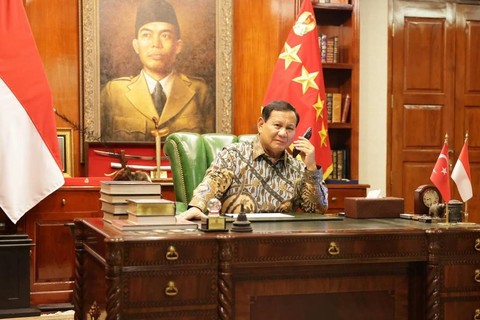 Menhan Prabowo terima telepon dar Presiden Turki Erdogan. Foto: Instagram/@prabowo