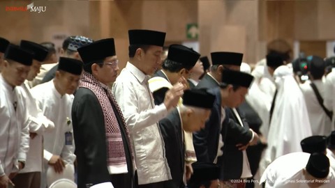 Presiden Joko Widodo bersama Wapres Ma'ruf Amin tiba untuk melaksanakan Salat Id di Masjid Istiqlal, Jakarta, Rabu (10/4/2024). Foto: Youtube/@ Sekretariat Presiden