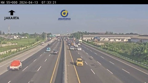 Pantauan arus lalu lintas ke Jakarta di sejumlah ruas tol pada Sabtu (13/4) pagi. Foto: Dok. CCTV Travoy Jasa Marga