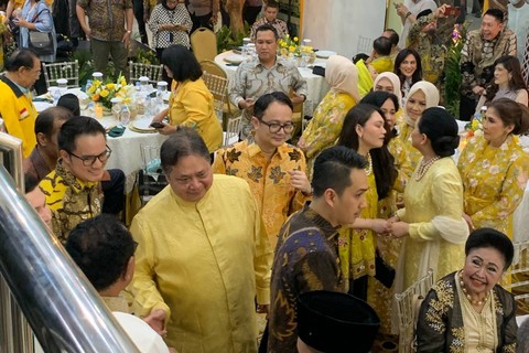 Ketua Umum Partai Golkar, Airlangga Hartarto di acara Halal Bilhalal Golkar di DPP Partai Golkar pada Senin (15/4/2024). Foto: Luthfi Humam/kumparan