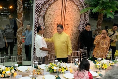 Ketua Umum Partai Golkar, Airlangga Hartarto di acara Halal Bilhalal Golkar di DPP Partai Golkar pada Senin (15/4/2024). Foto: Luthfi Humam/kumparan