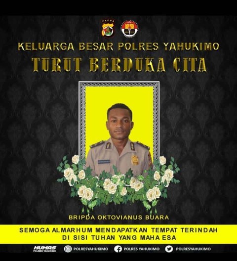 TPNPB bertanggungjawab atas pembunuhan Polisi di Yahukimo Foto: Dok Facebook Polres Yahukimo 