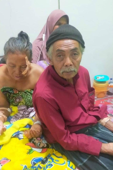 Kondisi para korban yang diserang babi hutan di Desa Sembalun, Lombok Timur. Foto: Dok Polres Lotim