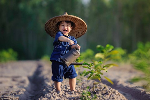 Ilustrasi anak bermain di alam atau menanam pohon Foto: Rchat.photo gallery/Shutterstock