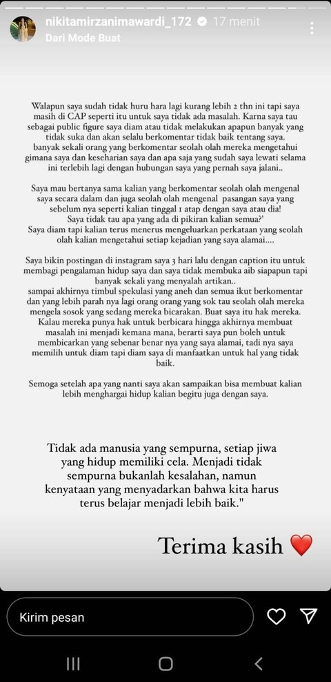 Nikita Mirzani Buka Suara Usai Dituding Ingin Buka Aib Mantan Kekasihnya. Foto: Instagram @nikitamirzanimawardi_172
