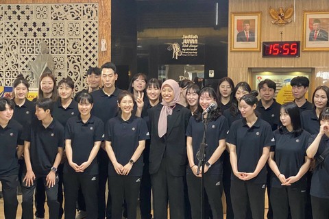 Tim voli asal Korea Selatan, Red Sparks Foto: Soni Insan Bagus/kumparan