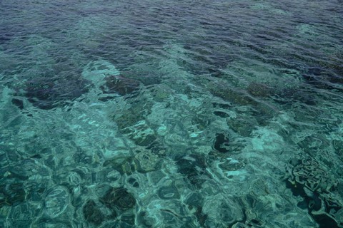 Kondisi air laut di perairan Kawasi, Pulau Obi, terlihat jernih. Foto: Jamal Ramadhan/kumparan