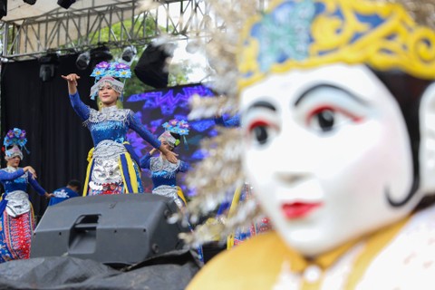 Acara Halalbihalal Warga Betawi di kawasan Ragunan, Jakarta, Minggu (21/4/2024).   Foto: Iqbal Firdaus/kumparan