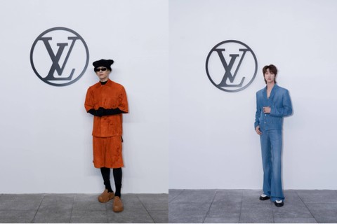 Idol K-pop Jackson Wang dan Xu Minghao. Foto: Louis Vuitton.