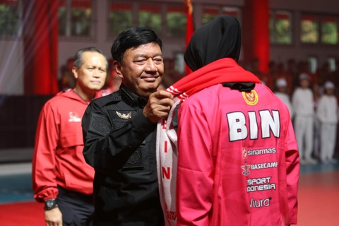 Kepala BIN Jenderal Pol (Purn) Budi Gunawan saat peluncuran tim voli Jakarta BIN di Gedung Gelora Olahraga BIN, Jakarta, Minggu (21/4/2024). Foto: Dok. Istimewa