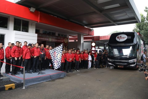 Pelepasan tim voli Jakarta BIN dan Jakarta STIN BIN. Foto: Dok. Istimewa