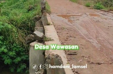 Kondisi jembatan ke Kecamatan Tanjung Sari. | Foto: Ist