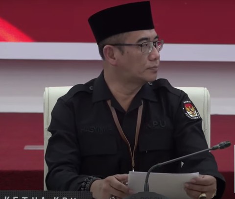 Ketua KPU saat mic mati, Rabu (24/4/2024). Foto: Dok KPU