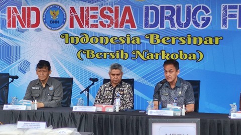 Jumpa pers pemusnahan barang bukti kasus narkoba di Kantor BNN, Cawang, Jakarta Timur, Kamis (25/4).  Foto: Jonathan Devin/kumparan