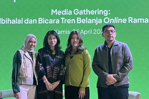 Direktur Corporate Affairs Tokopedia Nuraini Razak dalam Media Gathering HalalbiHalal di Senayan Park, Jakarta, Kamis (25/4/2024). Foto: Ghinaa Rahmatika/kumparan