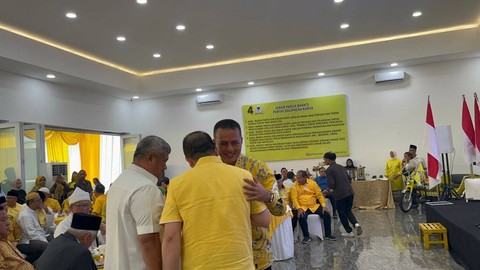 Ketua DPD Golkar Sumut Musa Rajekshah (Ijeck) di acara Halalbihalal Golkar Sumut, Sabtu (27/4/2024).  Foto: Tri Vosa Fabiola Ginting/kumparan