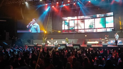 Fan meeting Nichkhun di Balai Sarbini,  Jakarta, Sabtu (27/4/2024). Foto: Giovanni/kumparan