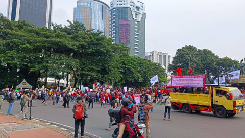 Long March dari Patung Kuda menuju GBK. Dok: Rachmadi/kumparan.