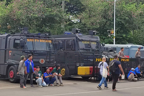 Situasi terkini di sekitar Patung Kuda, Jakarta Pusat, Rabu (1/5/2024) Foto: Rachmadi Rasyad/kumparan