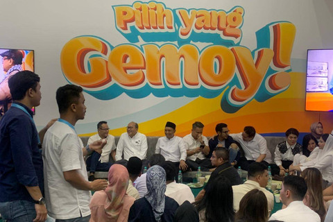 Ketua TKN Prabowo-Gibran Rosan Roeslani menghadiri Halalbihalal TKN Fanta, Rabu (1/5/2024). Foto: Paulina Herasmaranindar/kumparan