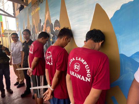 Tiga pembobol minimarket di Natar, Lampung Selatan berhasil ditangkap. | Foto: Sinta Yuliana/Lampung Geh