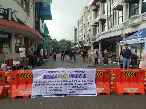 Informasi terkait Braga Free Vehicle di Jalan Braga, Bandung. Foto: Dok. Istimewa
