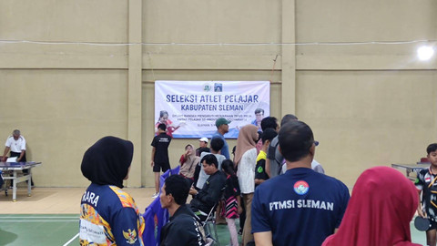 Suasana seleksi atlet pelajar yang diselenggarakan oleh PTMSI Sleman untuk Kejurjar DIY. Foto: Nawalre Bujanadi/Pandangan Jogja