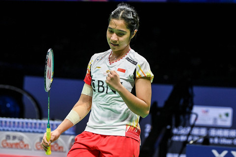 Tunggal putri Indonesia Ester Nurumi Tri Wardoyo. Foto: Galih Pradipta/ANTARA FOTO