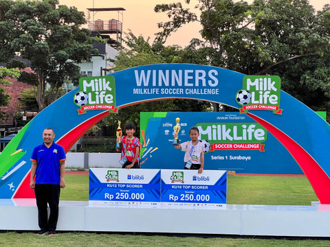 SD Top Scorer U-10 & U-12 di MilkLife Soccer Challenge Series 1 Surabaya 2024. Foto: Antika Fahira/kumparan