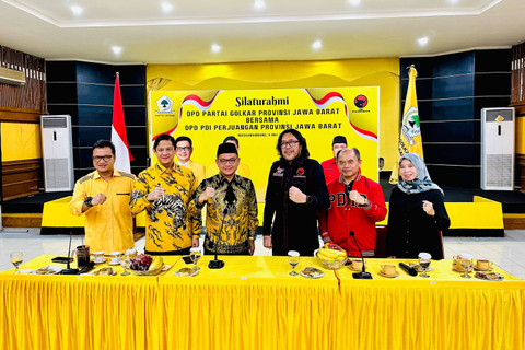 Golkar Jabar dan PDIP Jabar bertemu di Kantor DPD Golkar Jabar.  Foto: Dok. Istimewa