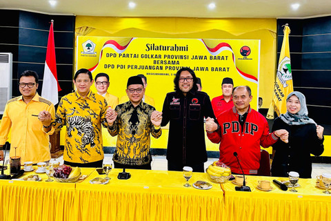 Golkar Jabar dan PDIP Jabar bertemu di Kantor DPD Golkar Jabar.  Foto: Dok. Istimewa