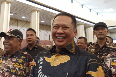 Ketua MPR RI Bambang Soesatyo di acara Sosialisasi Empat Pilar MPR RI bekerjasama dengan Forum Komunikasi Putra - Putri Purnawirawan DKI Jakarta Raya (FKPPI DKI Jaya), Selasa (7/5/2024). Foto: Haya Syahira/kumparan