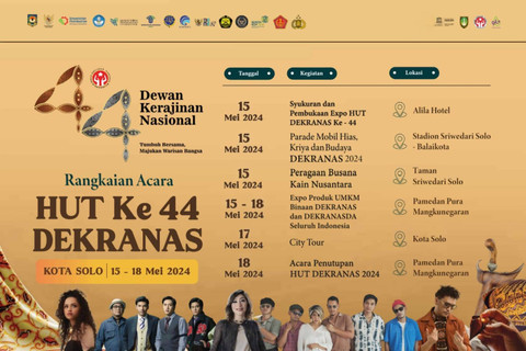 Poster resmi HUT ke 44 Dekranas. Foto: Dok. Istimewa