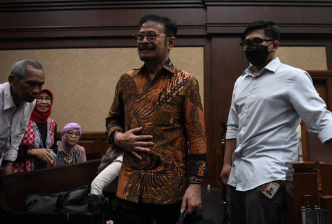 Terdakwa kasus pemerasan dan gratifikasi di Kementerian Pertanian Syahrul Yasin Limpo mengikuti sidang lanjutan di Pengadilan Tipikor, Jakarta, Rabu (15/5/2024). Foto: Akbar Nugroho Gumay/ANTARA FOTO