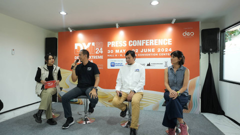 Konferensi pers Pameran DXI 2024 yang digelar di kantor Dyandra Event Solutions di Gandaria Selatan, Jakarta Selatan pada Rabu (15/5/2024). Foto: Dok. Istimewa