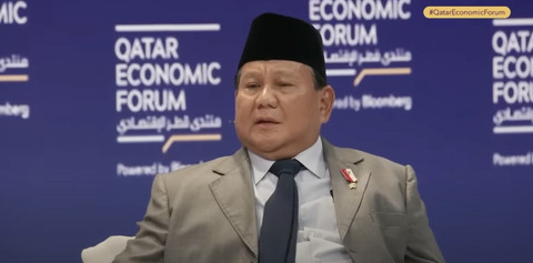 Menhan sekaligus Presiden Terpilih, Prabowo Subianto, di Qatar Economic Forum. Foto: YouTube Bloomberg Live