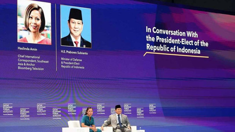 Menteri Pertahanan sekaligus Presiden terpilih Prabowo Subianto hadir di acara Forum Ekonomi Qatar. Foto: Instagram/@prabowo