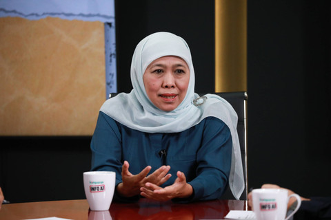 Gubernur Jawa Timur 2019-2024 Khofifah Indar di Info A1 kumparan, Jakarta. Foto: Syawal Darisman/kumparan