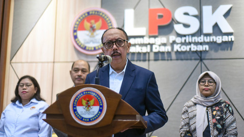 Ketua LPSK terpilih Brigjen Pol Achmadi memberikan keterangan pers usai Pemilihan Ketua Lembaga Perlindungan Saksi dan Korban di Kantor LPSK, Jakarta Timur, Kamis (16/5/2024). Foto: ANTARA FOTO/Indrianto Eko Suwarso