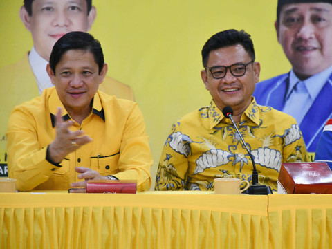 Golkar Jabar dan Demokrat Jabar saat bertemu di Kantor DPD Golkar Jabar pada Kamis (16/5).   Foto: Dok. Istimewa