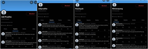 Cuitan pelaku teror pelecehan seksual terhadap perempuan asal Surabaya. Foto: Dok. Istimewa