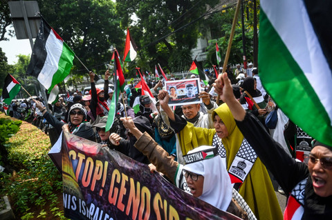Ilustrasi aksi bela Palestina. Foto: Erlangga Bregas Prakoso/ANTARA FOTO