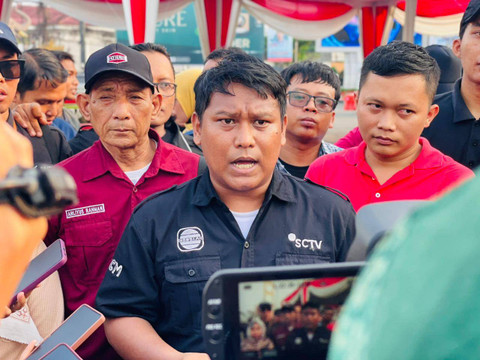 koordinator aksi, Andry Kurniawan, Senin (19/5/2024) | Foto: Roza Hariqo / Lampung Geh